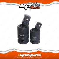 SP Tools 2Pcs Universal Joint Set 3/8" Dr & 1/2" Dr Multi-Drive Pinless Socket