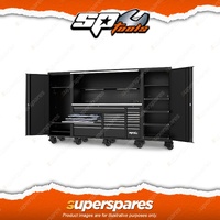 SP Tools 128" USA Sumo Series Black/Chrome Workstation Toolkit Metric & SAE