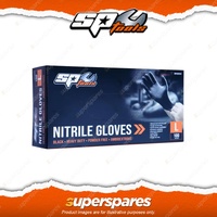 SP Tools 100 Pcs Disposable Nitrile Black Gloves Large Size Waterproof