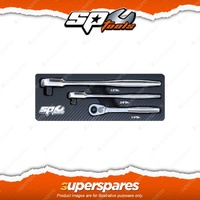 SP Tools 3Pc Ultra Thin Ratchet Set CR-V Steel with Mirror-Polish Finish