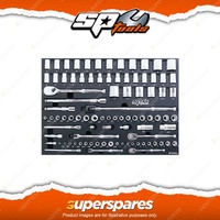 SP Tools 90Pc EVA Toolkit Metric/SAE 6PT and 12PT Socket Accessories