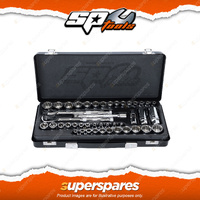 SP Tools 44 Pcs 3/8" Drive Socket Set - 12 Point Metric/SAE/E-Torx Black Series