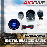 Airone Digital LED Gauge with Blue Dual Display for Air Suspension Inc Senders