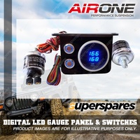 Airone Digital LED Gauge Panel with Blue dual display & LED momentary Switches