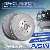 2x Rear Aisin Brake Drums for TRD Hilux S SL GGN25R 1GRFE 4.0L 2005-2007