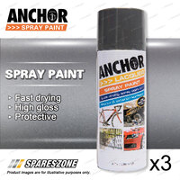 3 x Anchor Honda Grey Lacquer Spray Paint 300 Gram Versatile Aerosol Coating