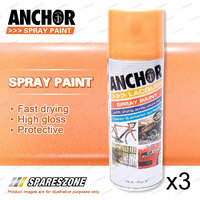 3 x Anchor Sparkling Gold Lacquer Spray Paint 300Gram Versatile Aerosol Coating