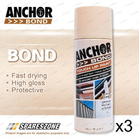 3 x Anchor Bond Paperbark Terrace Merino Paint 300 Gram For Repair On Colorbond