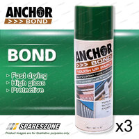 3 x Anchor Bond Cottage Green / Evergreen / Caulfield Paint 300 Gram For Repair