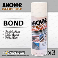3 x Anchor Bond Pearl White Paint 300 Gram For Repair On Colorbond Powder Coated