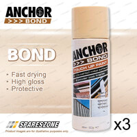 3 x Anchor Bond Doeskin Paint 300G Repair On Colorbond and Powder-Coated Surface
