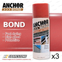 3 x Anchor Bond Headland / Tuscan Red Paint 300 Gram Repair On Colorbond