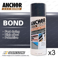 3 x Anchor Bond Woodland Grey/Grey Ridge/Slate Grey Paint 300 Gram For Repair