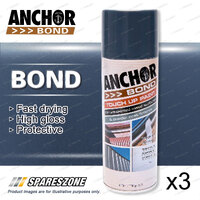 3 x Anchor Bond Deep Ocean / Bluestone / Mountain Blue Paint 300 Gram For Repair