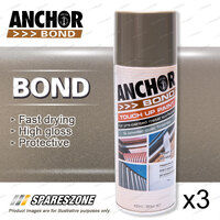 3 x Anchor Bond Gully / Driftwood Paint 300 Gram For Repair On Colorbond