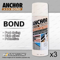3 x Anchor Bond Dover White / Bulla White Paint 300 Gram For Repair On Colorbond