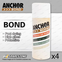 4 x Anchor Bond Woodland Grey Full Gloss Paint 150 Gram For Repair On Colorbond