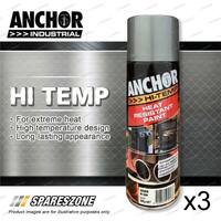 3 x Anchor Hi Temp Silver Paint 300 Gram Coating For Heat-Resistant Surfaces