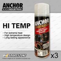 3 x Anchor Hi Temp White Paint 300 Gram Coating For Heat-Resistant Surfaces