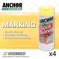 4 Anchor Spot Survey Yellow Fluorescent Marking Spray Paint 350 Gram Durability