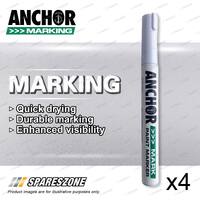 4 pc Anchor Paint Marker White Marker Pen Used For Various Applications