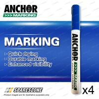 4 pc Anchor Paint Marker Blue Marker Pen Used For Various Applications