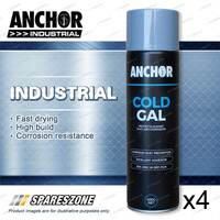 4 Packets of Anchor Industrial Cold Gal Aerosol Paint 400 Gram Fast Drying