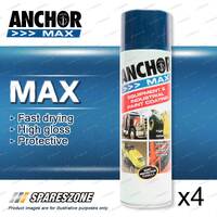 4 Packets of Anchor Max Navy Blue B13 Aerosol Paint 400 Gram Fast Drying