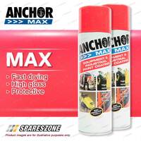 2 Packets of Anchor Max Crimson Red R15 Aerosol Paint 400 Gram Fast Drying