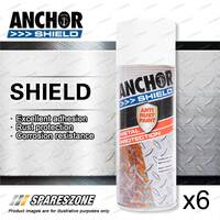 6 Packets of Anchor Shield Gloss White Aerosol Paint 300 Gram Rust Prevention