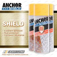 3 Packets of Anchor Shield Golden Yellow Aerosol Paint 300 Gram Rust Prevention