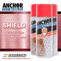 3 Packets of Anchor Shield Gloss Red Aerosol Paint 300 Gram Rust Prevention