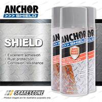 3 Packets of Anchor Shield N63 Pewter Grey Aerosol Paint 300g Rust Prevention
