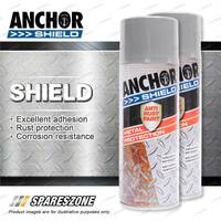 2 Packets of Anchor Shield N63 Pewter Grey Aerosol Paint 300g Rust Prevention