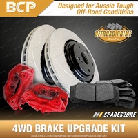 Front 4WD Brake Calipers + Rotors + Pads for Subaru Legacy BE Forester SF 2.0L