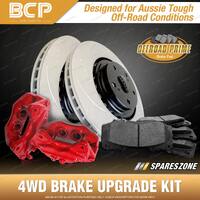Front 4WD Disc Brake Calipers + Rotors + Pads for Toyota Kluger GSU40 GSU45 3.5L