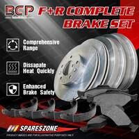 Full Set Front + Rear Brake Rotors Pads Drums Shoes for Ford Fiesta WS 09-10
