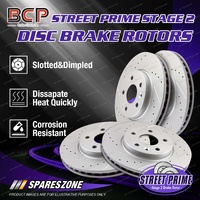 BCP Front + Rear Slotted Disc Brake Rotors for Renault 19 Without ABS 91-on