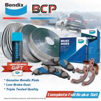Front+Rear BCP Brake Rotors Drums Bendix Pads Shoes for Honda Accord AC AD 1.8L