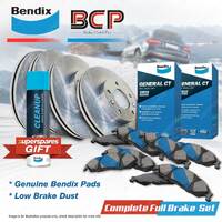 Front + Rear BCP Disc Brake Rotors Bendix Brake Pads for Toyota Supra MA70 MA71