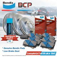 F + R BCP Brake Rotors Bendix 4WD Pads for Nissan Patrol GQ Y60GR MQ MK Y60 4.2L