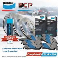F + R BCP Disc Rotors Bendix Brake Pads for Ssangyong Musso 2.9 TD FJ Wagon AWD
