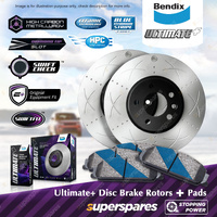 Bendix Rear Ultimate+ Disc Rotors + Brake Pads for Ford Fairmont Fairlane BA BF