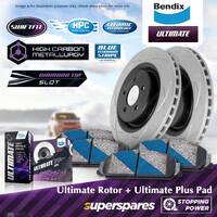 Bendix ULT Front Disc Rotors + Brake Pads for Subaru Liberty Outback BD BG BE BH