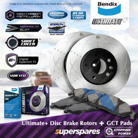 Bendix Rear Ultimate+ Disc Rotors + GCT Brake Pads for Nissan 370Z Z34 3.7 RWD