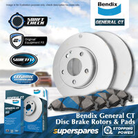 Rear Bendix GCT Disc Brake Rotors + Pads for Nissan X-Trail T32 1.6L 2.0L 2.5L
