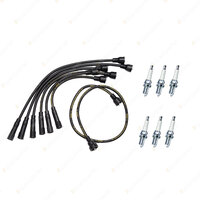 Bosch Ignition Leads + 6 x Denso Spark Plugs for Toyota Landcruiser FJ 40 45 55