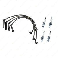 Bosch Ignition Leads + 4 x Denso TT Spark Plugs for Mitsubishi Lancer CB 4G15