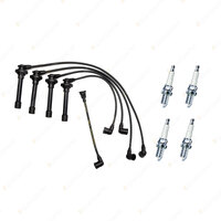Bosch Ignition Leads + 4 x Denso TT Spark Plugs for Nissan Pulsar N15 EN15 1.6