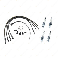 Bosch Ignition Leads + 4 x Denso Iridium TT Spark Plugs for Ford Capri MK1 1.6L